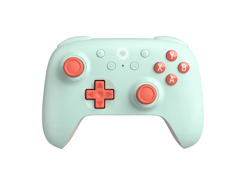 Mint 8BitDo Ultimate 2C Wireless Controller with coral thumbsticks and buttons