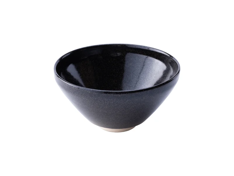 Dark glazed Ippodo Mino-yaki ceramic matcha tea bowl