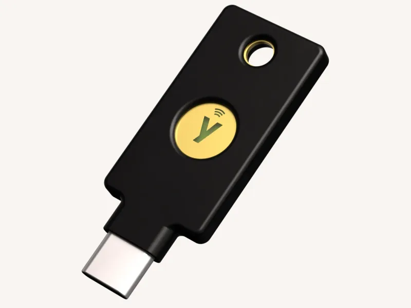 Black Yubico Security Key C NFC with USB-C connector